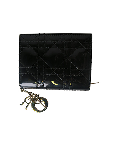 Christian Dior Patent Cannage Lady Dior French Wallet, front view